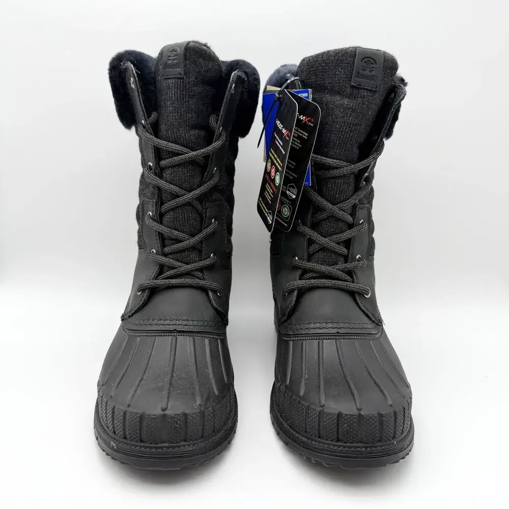 Kamik Womens Sienna Cuff 2 Winter Boots US 9 EU 40 Black Leather Fur NIB